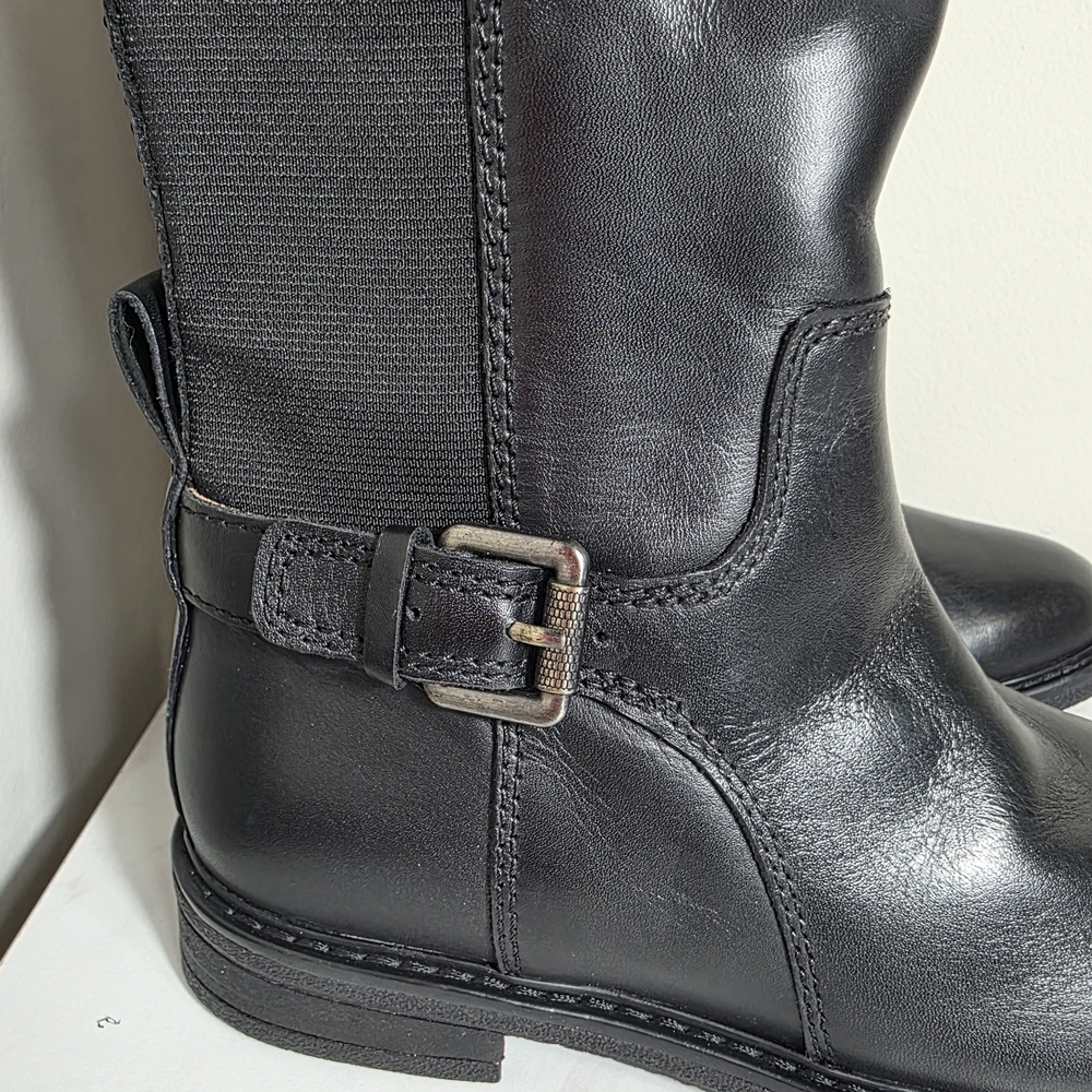 Easy Spirit Jackie Riding Boots Black Leather Women’s Size 5.5M Buckle Knee High - Picture 3 of 7